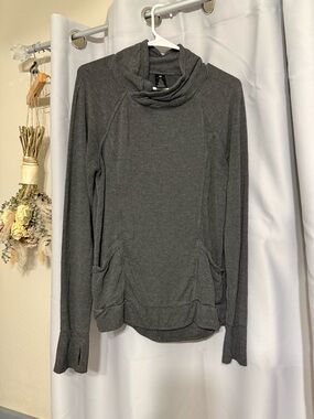 Yogalicious Dark Gray Cowl Neck Pullover Sweatshirt